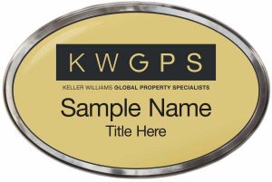 (image for) Keller Williams GPS Silver Oval Polished Prestige Gold Badge