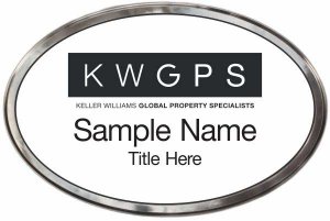 (image for) Keller Williams GPS Silver Oval Polished Prestige White Badge