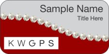 (image for) Keller Williams GPS Silver/Red Swoosh Badge w/White Jewels