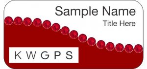 (image for) Keller Williams GPS White/Red Swoosh Badge w/Red Jewels