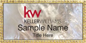 (image for) Keller Williams KW Gold Bling White Pearl Badge