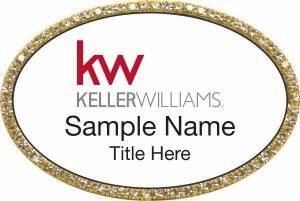 (image for) Keller Williams KW Gold Oval Beyond Bling White Badge