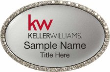 (image for) Keller Williams KW Silver Oval Bling Silver Badge