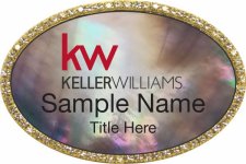 (image for) Keller Williams KW Gold Oval Beyond Bling Black Pearl Badge