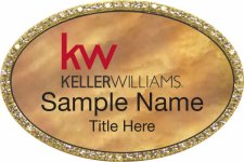 (image for) Keller Williams KW Gold Oval Beyond Bling Gold Pearl Badge