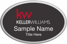 (image for) Keller Williams KW Silver Oval Pebbled Prestige Black Badge