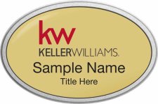 (image for) Keller Williams KW Silver Oval Pebbled Prestige Gold Badge
