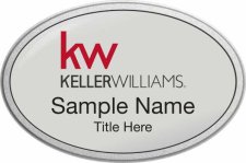 (image for) Keller Williams KW Silver Oval Pebbled Prestige Badge