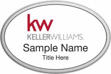 (image for) Keller Williams KW Silver Oval Pebbled Prestige White Badge