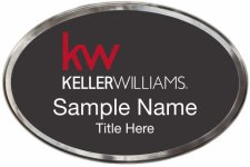(image for) Keller Williams KW Silver Oval Polished Prestige Black Badge