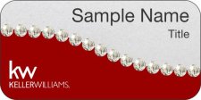 (image for) Keller Williams KW Silver/Red Swoosh Badge w/White Jewels