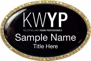 (image for) Keller Williams Young Professionals Gold Oval Bling Black Badge