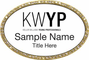 (image for) Keller Williams Young Professionals Gold Oval Bling White Badge