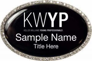 (image for) Keller Williams Young Professionals Silver Oval Bling Black Badge