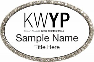 (image for) Keller Williams Young Professionals Silver Oval Bling White Badge