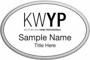 (image for) Keller Williams Young Professionals Silver Oval Pebbled Prestige White Badge