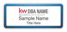 (image for) Keller Williams Realty Logo 3 Prestige Blue Anodized White Badge