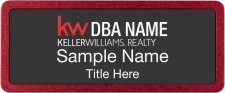 (image for) Keller Williams Realty Logo 3 Prestige Red Anodized Black Badge