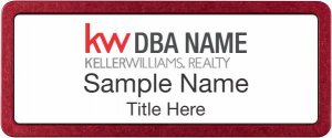 (image for) Keller Williams Realty Logo 3 Prestige Red Anodized White Badge