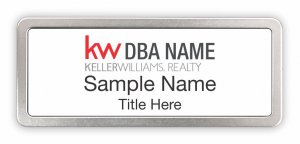 (image for) Keller Williams Realty Logo 3 Prestige Satin Anodized White Badge