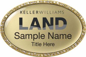 (image for) Keller Williams Land Gold Oval Bling Badge