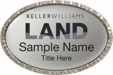 (image for) Keller Williams Land Silver Oval Bling Badge