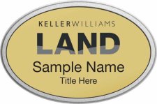 (image for) Keller Williams Land Silver Oval Pebbled Prestige Gold Badge