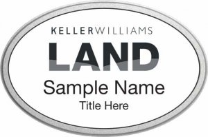 (image for) Keller Williams Land Silver Oval Pebbled Prestige White Badge