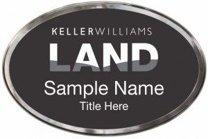 (image for) Keller Williams Land Silver Oval Polished Prestige Black Badge