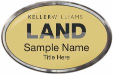 (image for) Keller Williams Land Silver Oval Polished Prestige Gold Badge