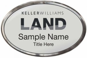 (image for) Keller Williams Land Silver Oval Polished Prestige Badge