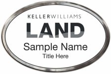 (image for) Keller Williams Land Silver Oval Polished Prestige White Badge