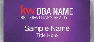 (image for) Keller Williams Realty Logo 3 Large Silver Meridian Purple Badge