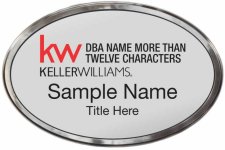 (image for) Keller Williams Realty Logo 5 Silver Oval Polished Prestige Silver Badge