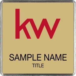 (image for) KW Logo Silver Square Executive Gold Badge