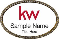 (image for) KW Logo Gold Oval Beyond Bling White Badge