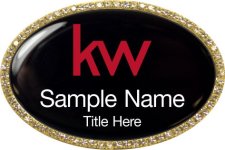 (image for) KW Logo Gold Oval Bling Black Badge