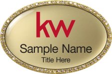 (image for) KW Logo Gold Oval Bling Gold Badge