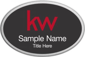 (image for) KW Logo Silver Oval Pebbled Prestige Black Badge