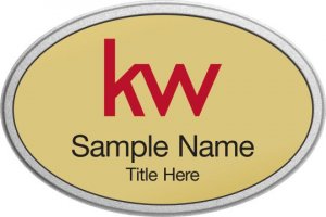 (image for) KW Logo Silver Oval Pebbled Prestige Gold Badge