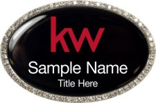 (image for) KW Logo Silver Oval Bling Black Badge