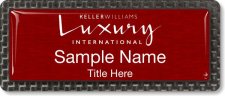 (image for) Keller Williams Luxury International Carbon Frame Red Anodized Insert badge