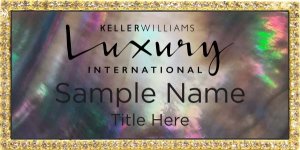 (image for) Keller Williams Luxury International Gold Bling Black Pearl Badge