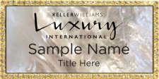 (image for) Keller Williams Luxury International Gold Bling White Pearl Badge