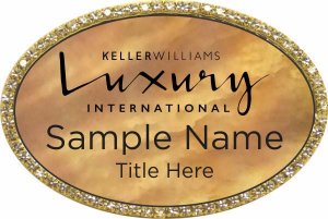 (image for) Keller Williams Luxury International Gold Oval Beyond Bling Gold Pearl Badge