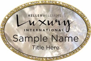 (image for) Keller Williams Luxury International Gold Oval Beyond Bling White Pearl Badge