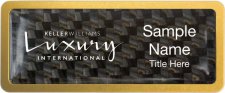 (image for) Keller Williams Luxury International Gold Anodized Frame Carbon Insert Badge