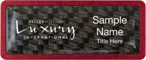 (image for) Keller Williams Luxury International Red Anodized Frame Carbon Insert Badge