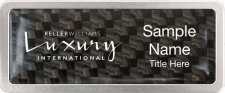 (image for) Keller Williams Luxury International Satin Anodized Frame Carbon Insert Badge