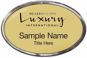 (image for) Keller Williams Luxury International Silver Oval Polished Prestige Gold Badge